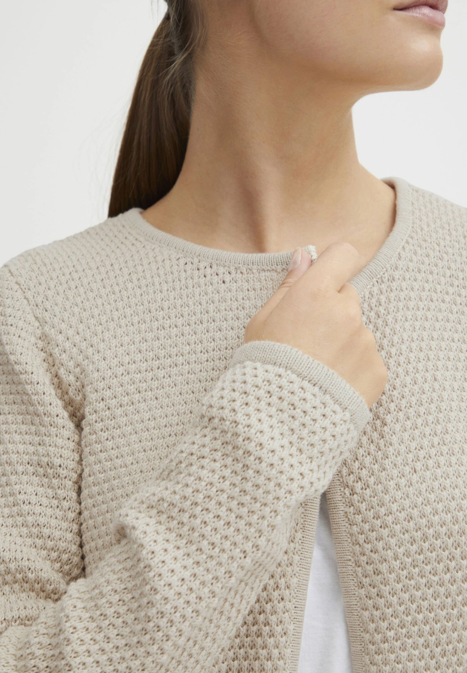 OXMO Oxhilda - Chaqueta De Punto - Oatmeal 6 OXMO Oxhilda - Chaqueta De Punto - Oatmeal - Imagen 4