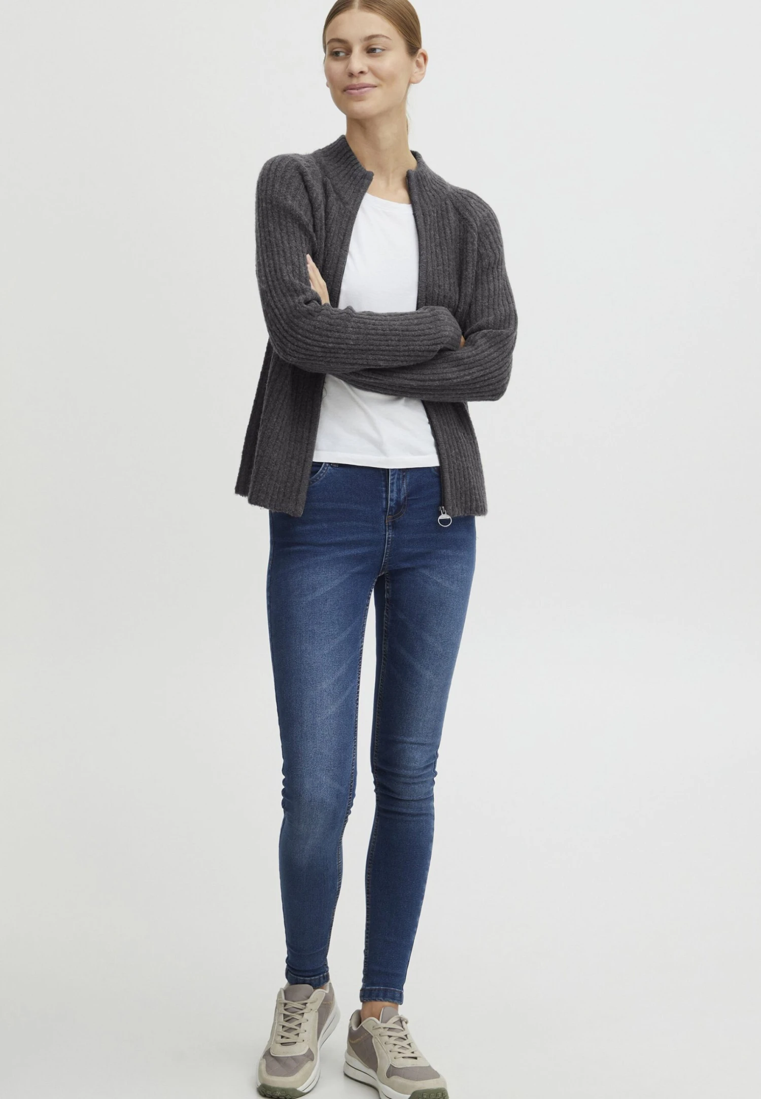 OXMO Sal - Chaqueta De Punto - Blackened Pearl Melange 4 OXMO Sal - Chaqueta De Punto - Blackened Pearl Melange - Imagen 2