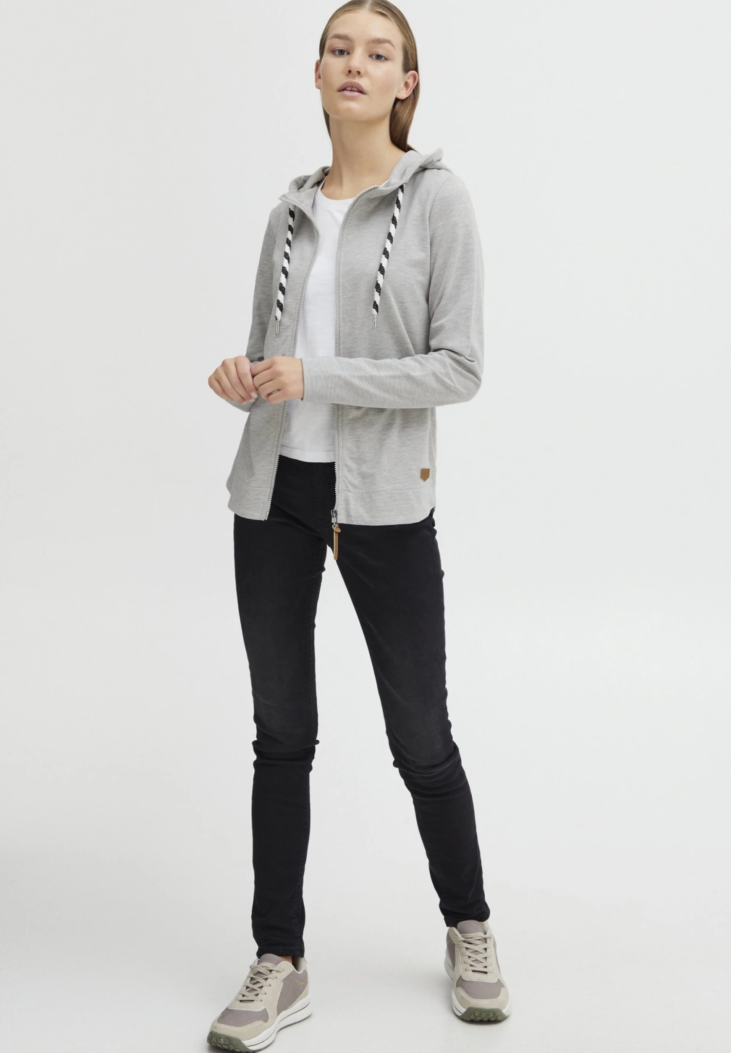 OXMO Oxwanda - Sudadera Con Cremallera - Oyster Grey Melange 4 OXMO Oxwanda - Sudadera Con Cremallera - Oyster Grey Melange - Imagen 2