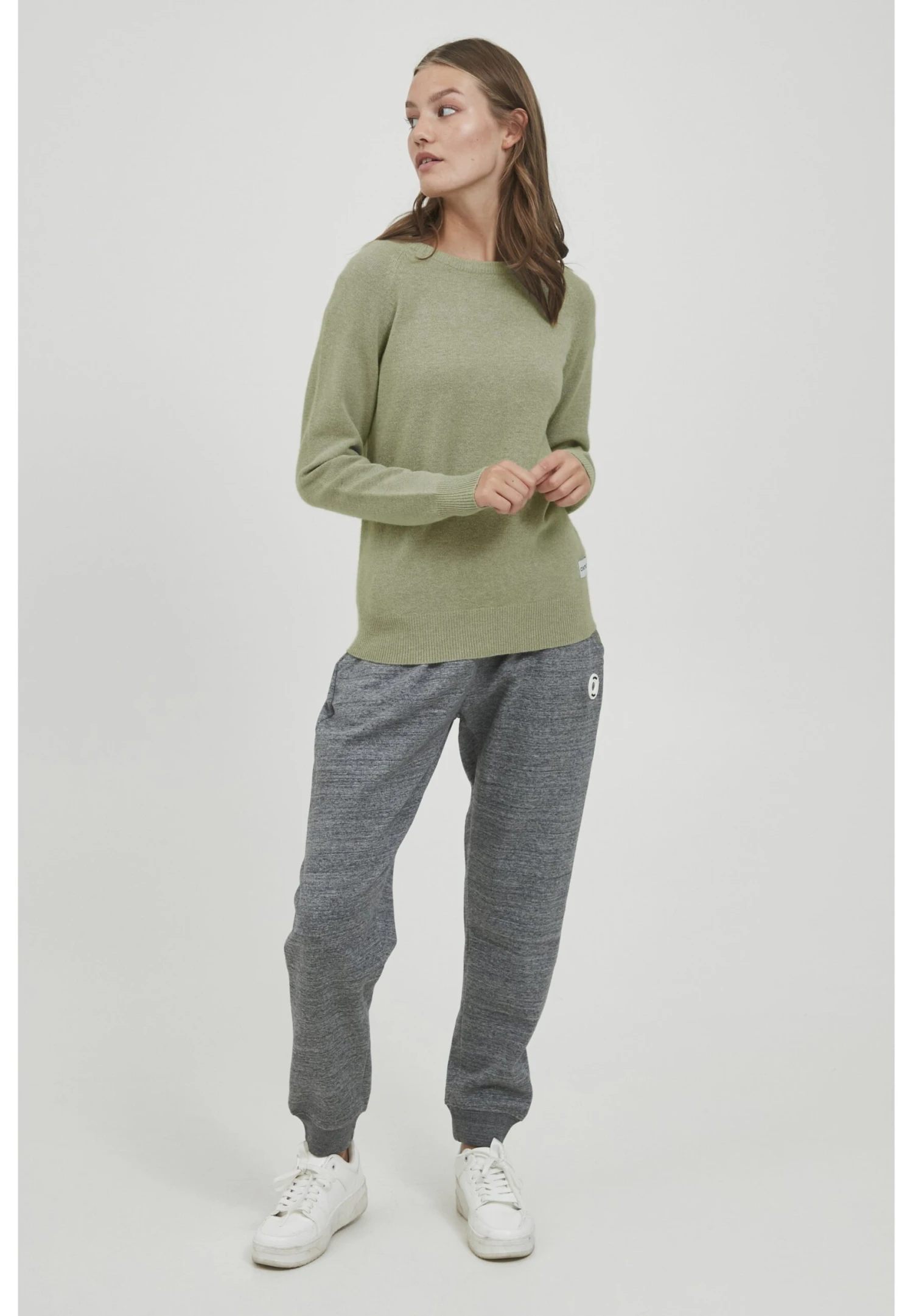 OXMO Oxmaria - Jersey De Punto - Vetiver Melange 4 OXMO Oxmaria - Jersey De Punto - Vetiver Melange - Imagen 2