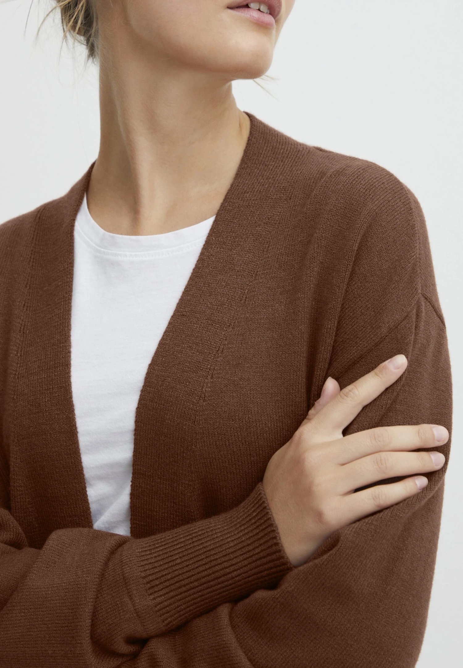 OXMO Oxritiana - Chaqueta De Punto - Brunette Melange 6 OXMO Oxritiana - Chaqueta De Punto - Brunette Melange - Imagen 4