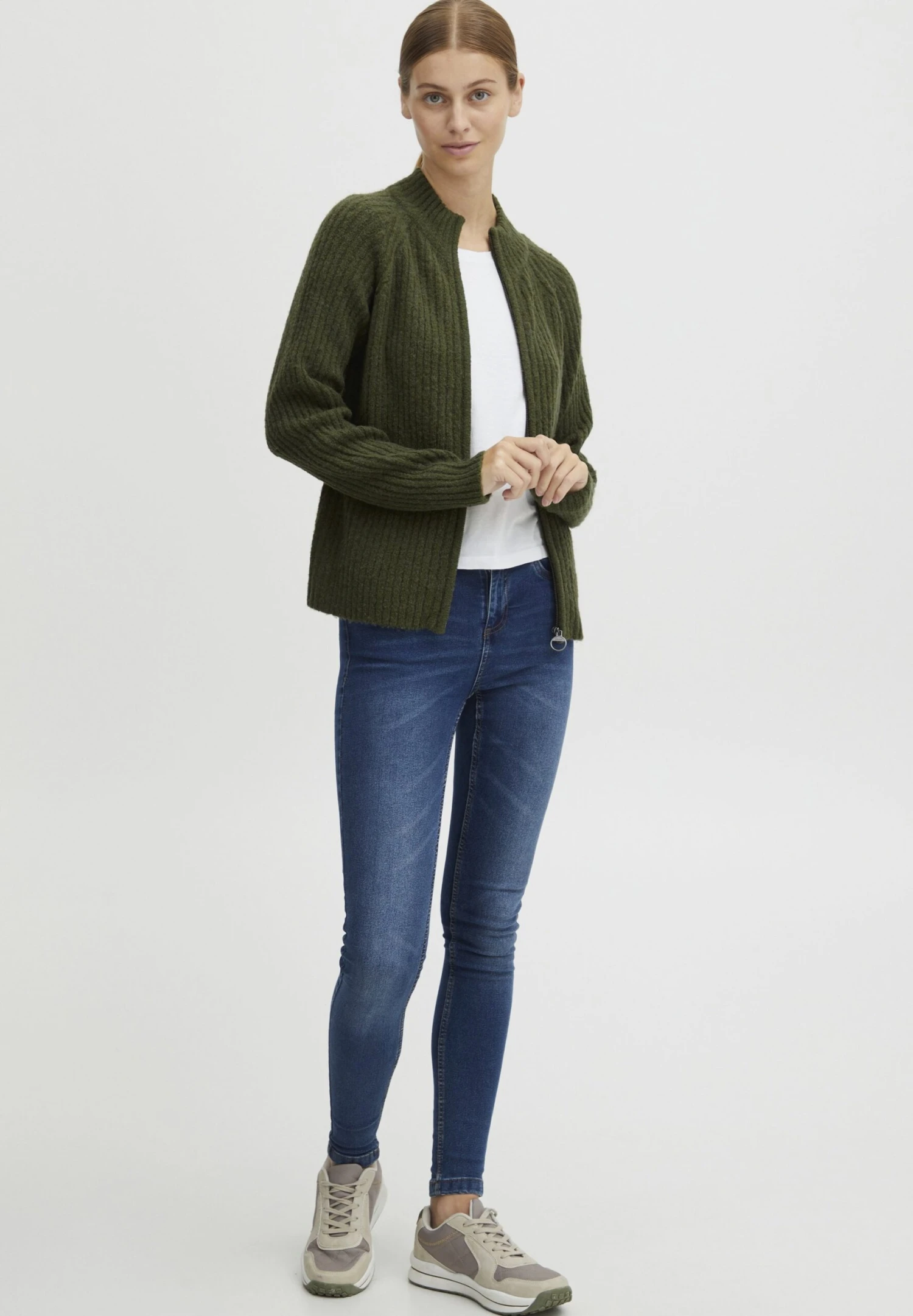 OXMO Sal - Chaqueta De Punto - Rifle Green Melange 4 OXMO Sal - Chaqueta De Punto - Rifle Green Melange - Imagen 2