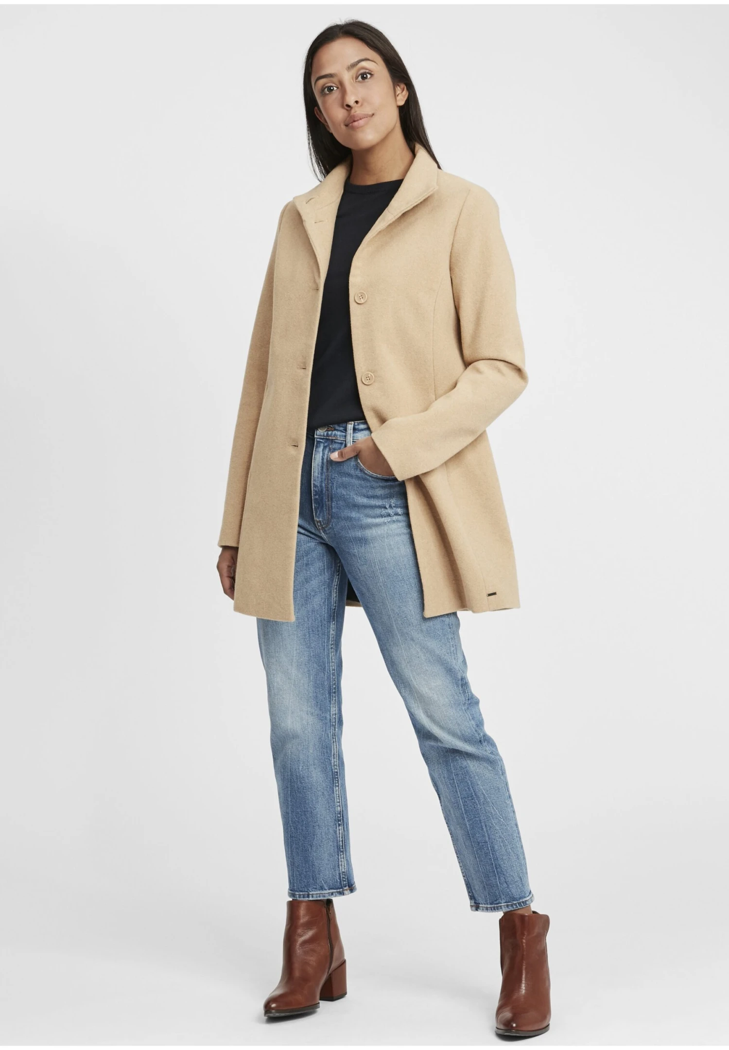 OXMO Oxhermy - Abrigo Clásico - Dune Melange 4 OXMO Oxhermy - Abrigo Clásico - Dune Melange - Imagen 2