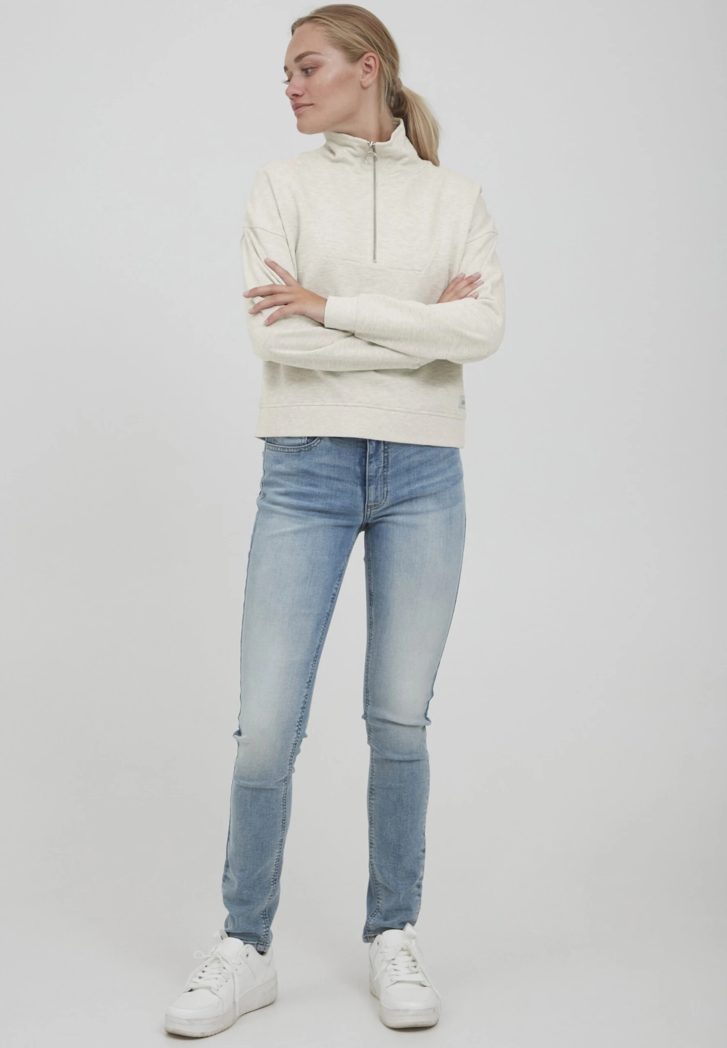 OXMO Oxgrethe - Jersey De Punto - Oyster Grey Melange 4 OXMO Oxgrethe - Jersey De Punto - Oyster Grey Melange - Imagen 2