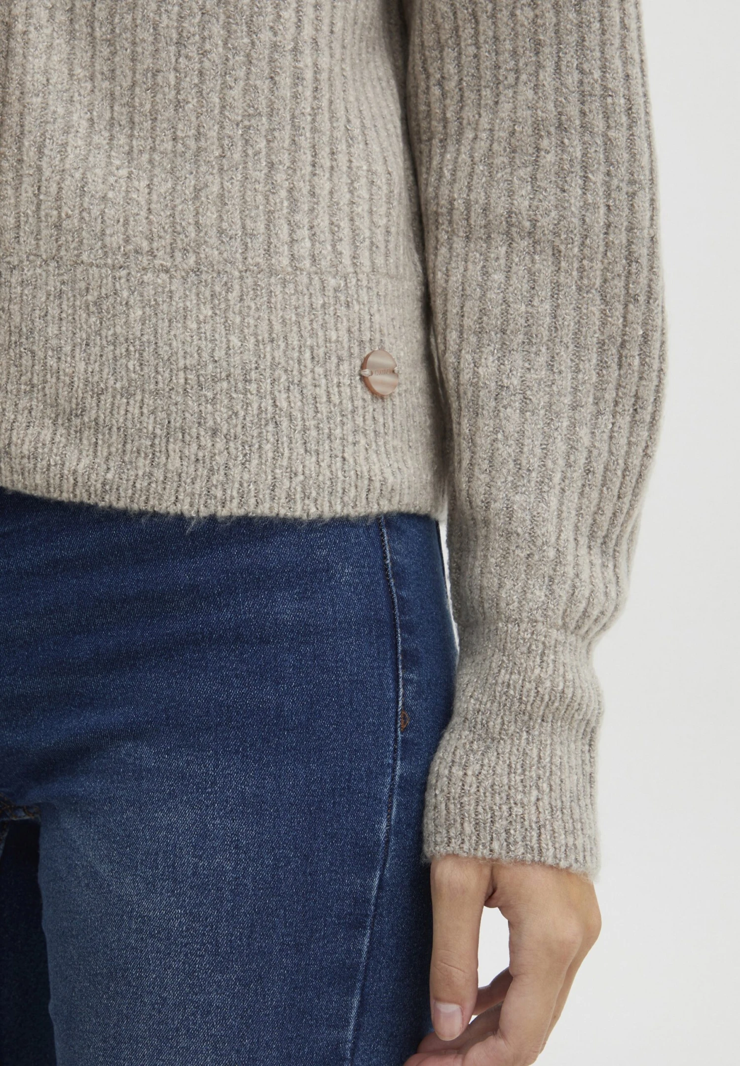 OXMO Oxnorene - Chaqueta De Punto - Cement Melange 7 OXMO Oxnorene - Chaqueta De Punto - Cement Melange - Imagen 5