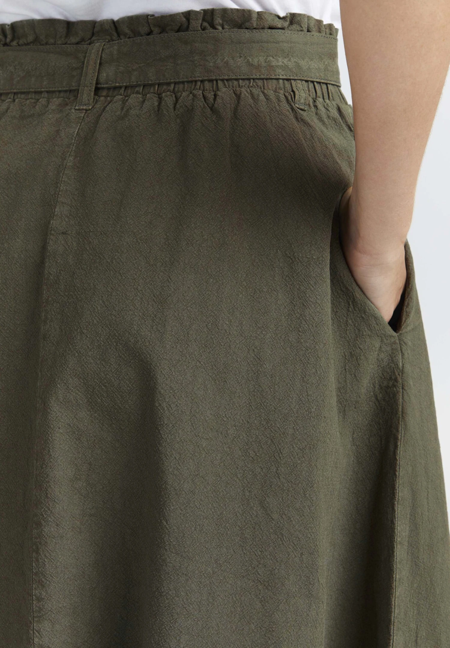 OXMO Lerke - Falda Acampanada - Dusty Olive 6 OXMO Lerke - Falda Acampanada - Dusty Olive - Imagen 4