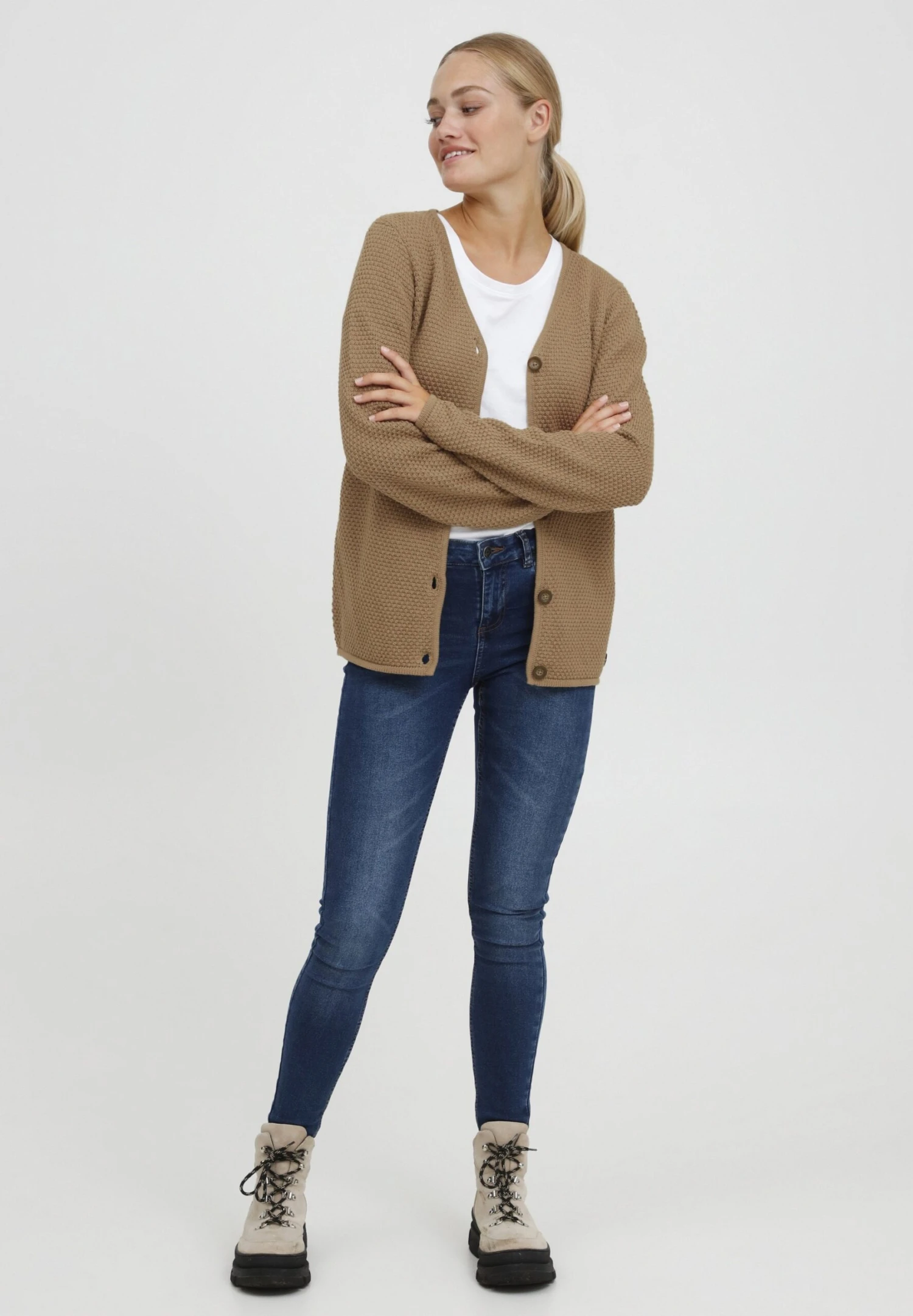 OXMO Oxhelga - Chaqueta De Punto - Kelp 4 OXMO Oxhelga - Chaqueta De Punto - Kelp - Imagen 2