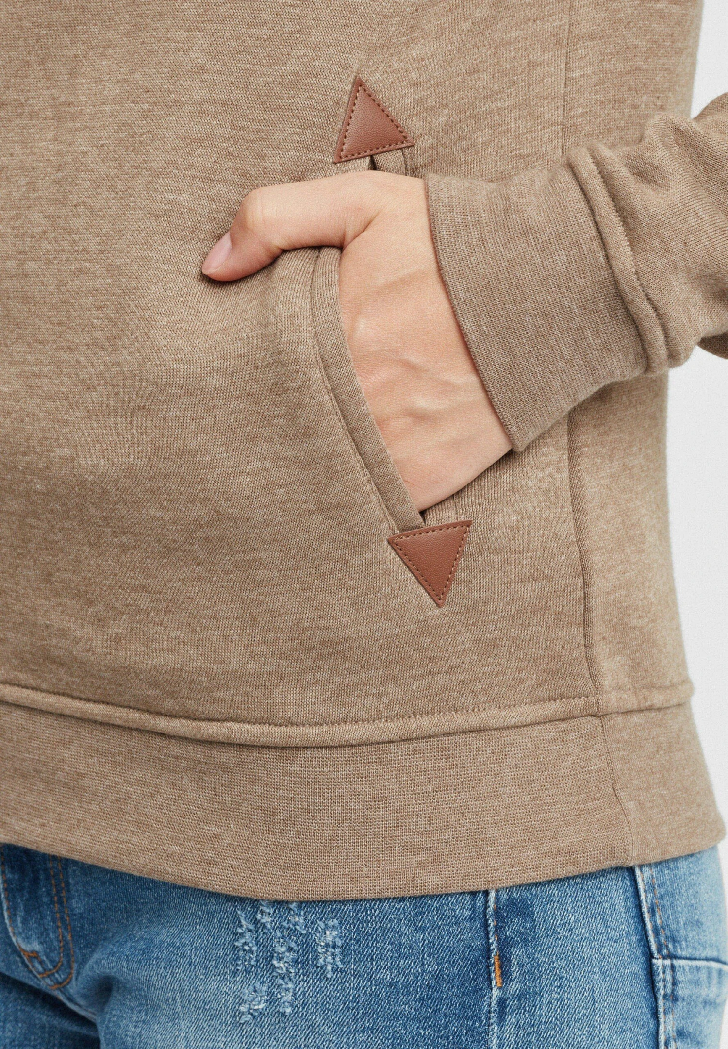 OXMO Oxvicky - Sudadera Con Cremallera - Sand Melan 7 OXMO Oxvicky - Sudadera Con Cremallera - Sand Melan - Imagen 5