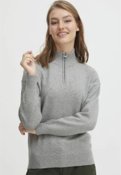 OXMO Rita - Jersey De Punto - Mid Grey Melange