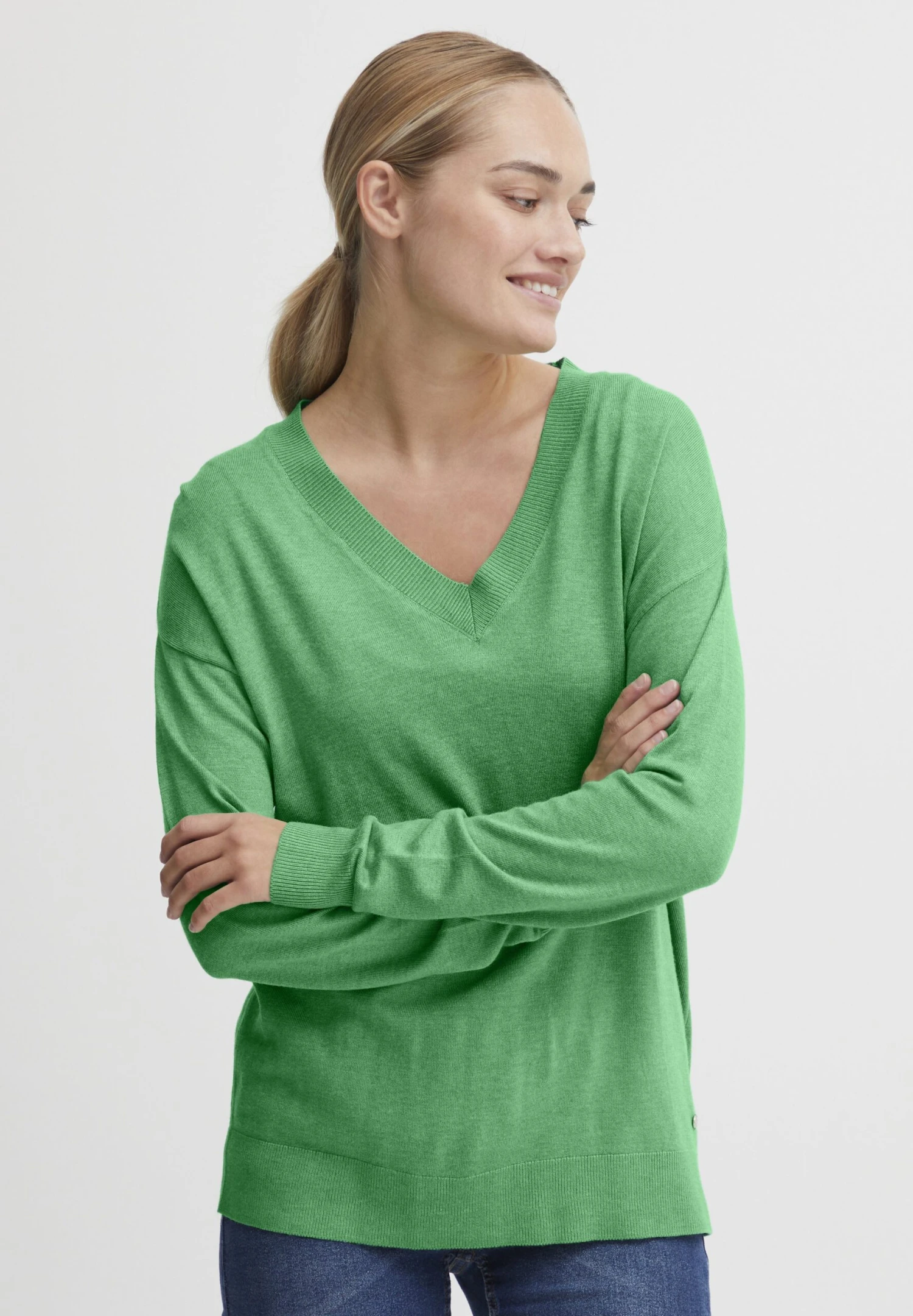 OXMO Oxhelle - Jersey De Punto - Ming Green Melange 3 OXMO Oxhelle - Jersey De Punto - Ming Green Melange