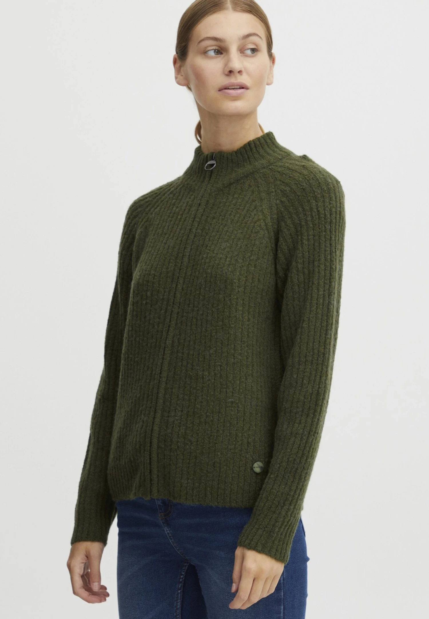 OXMO Sal - Chaqueta De Punto - Rifle Green Melange 3 OXMO Sal - Chaqueta De Punto - Rifle Green Melange