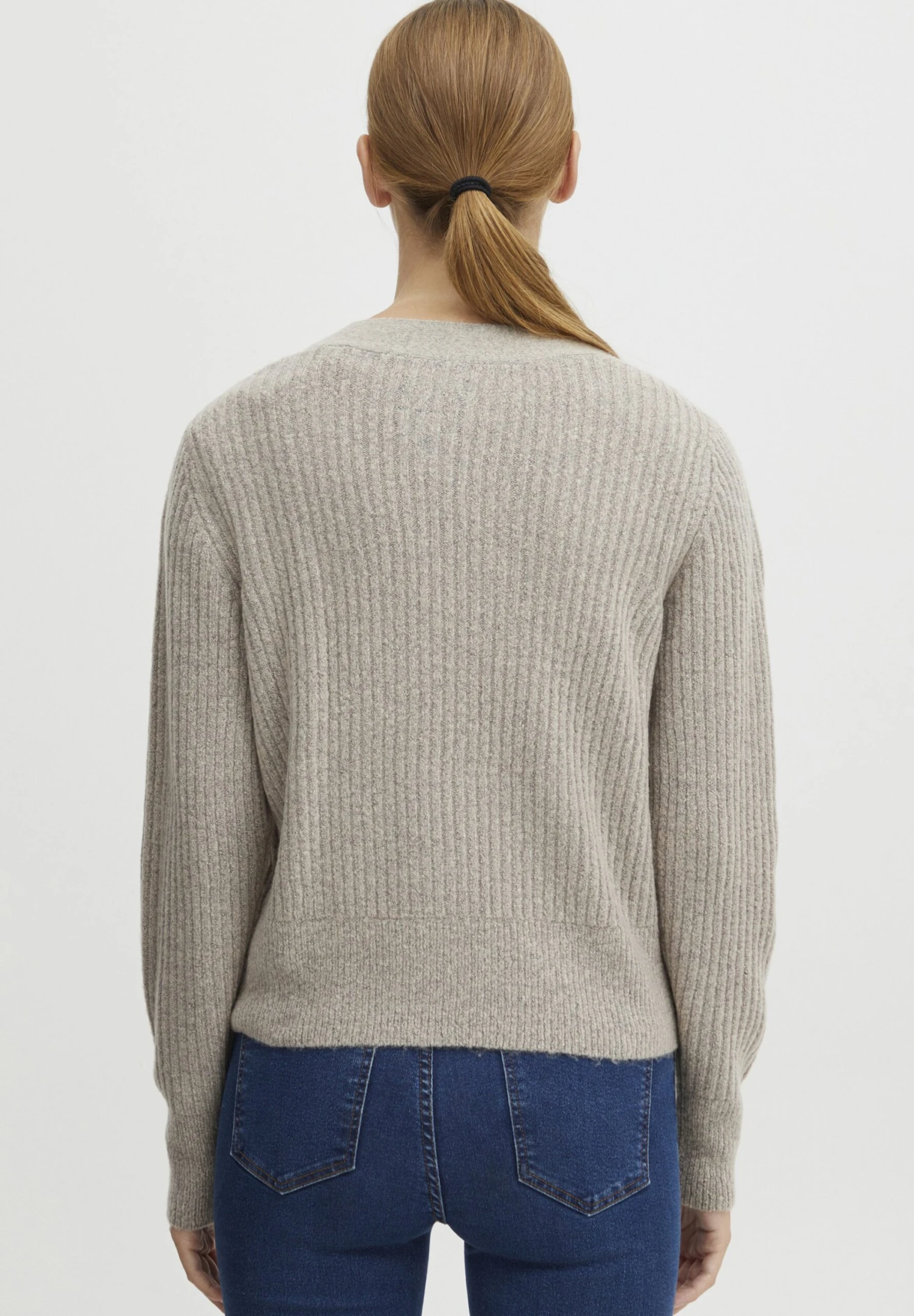 OXMO Oxnorene - Chaqueta De Punto - Cement Melange 5 OXMO Oxnorene - Chaqueta De Punto - Cement Melange - Imagen 3